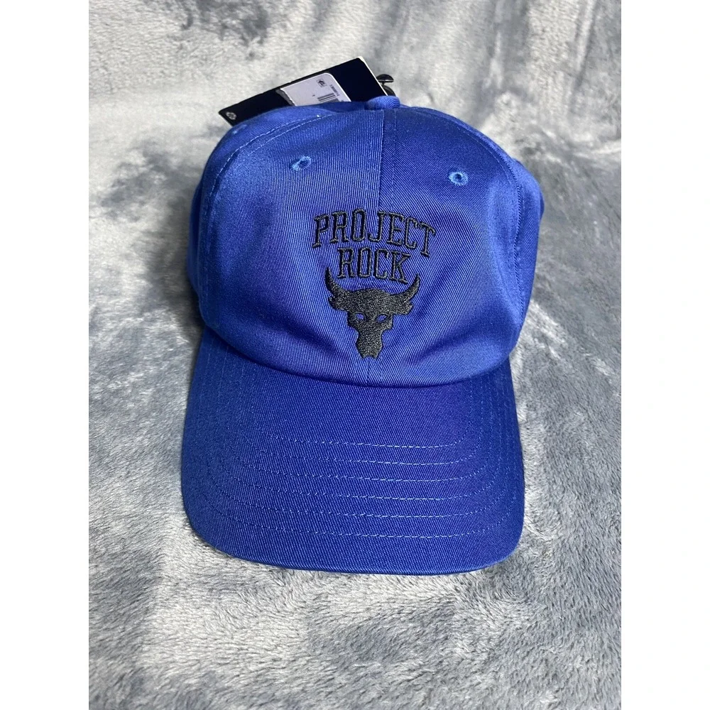 Under Armour Project Rock Strapback Hat Cap Blue‎ Athleisure Unisex Youth Kids